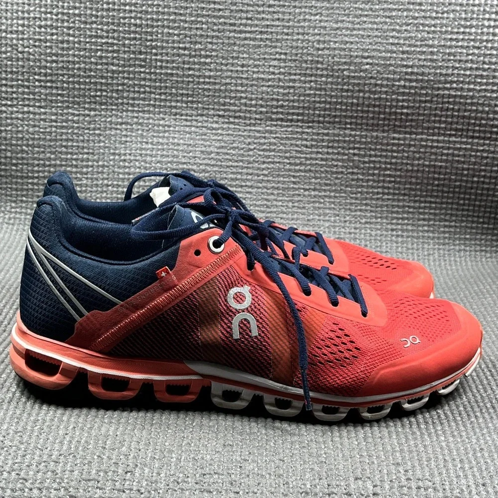On Cloudflow Athletic Shoes‎ Womens 7.5 Red Blue Mesh Running Outdoor Gym Active